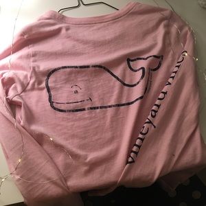 vineyard vines light pink navy long-sleeve